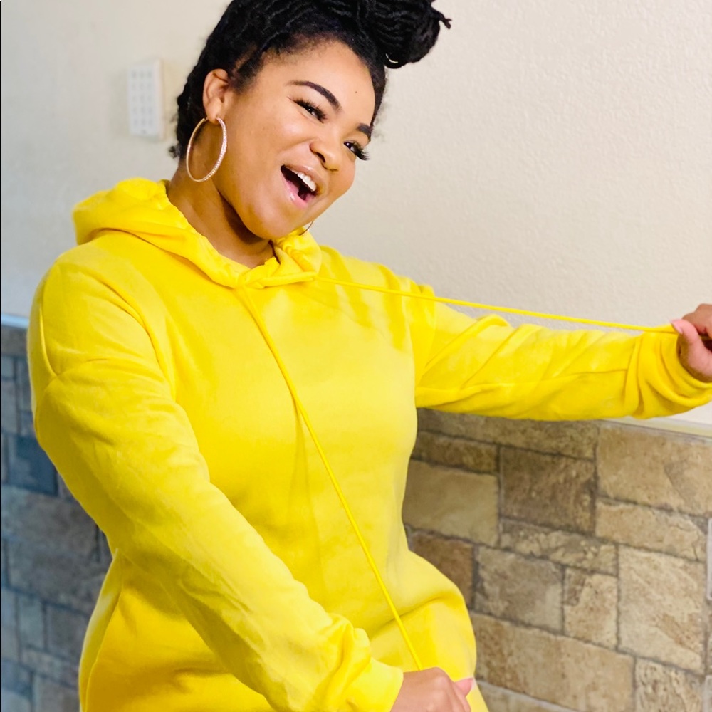 NWT HOODIE DRESS [YELLOW] - Picture 8 of 11